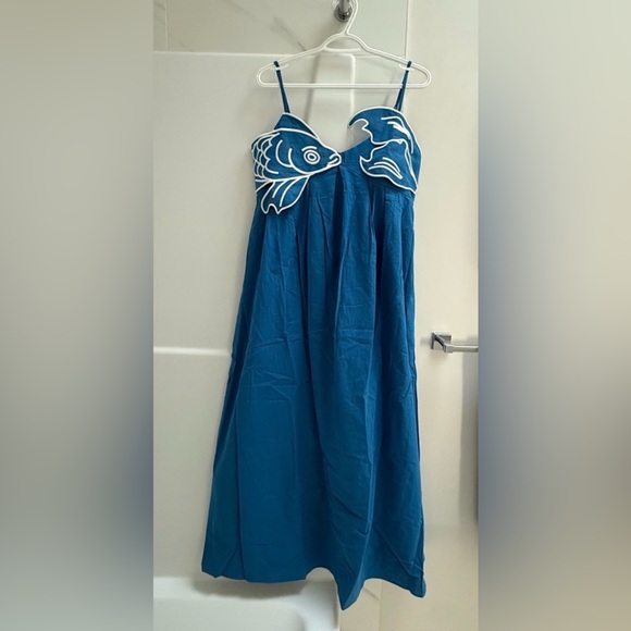 Commense Blue Fish Embroidered Maxi Dress - Picture 2 of 8